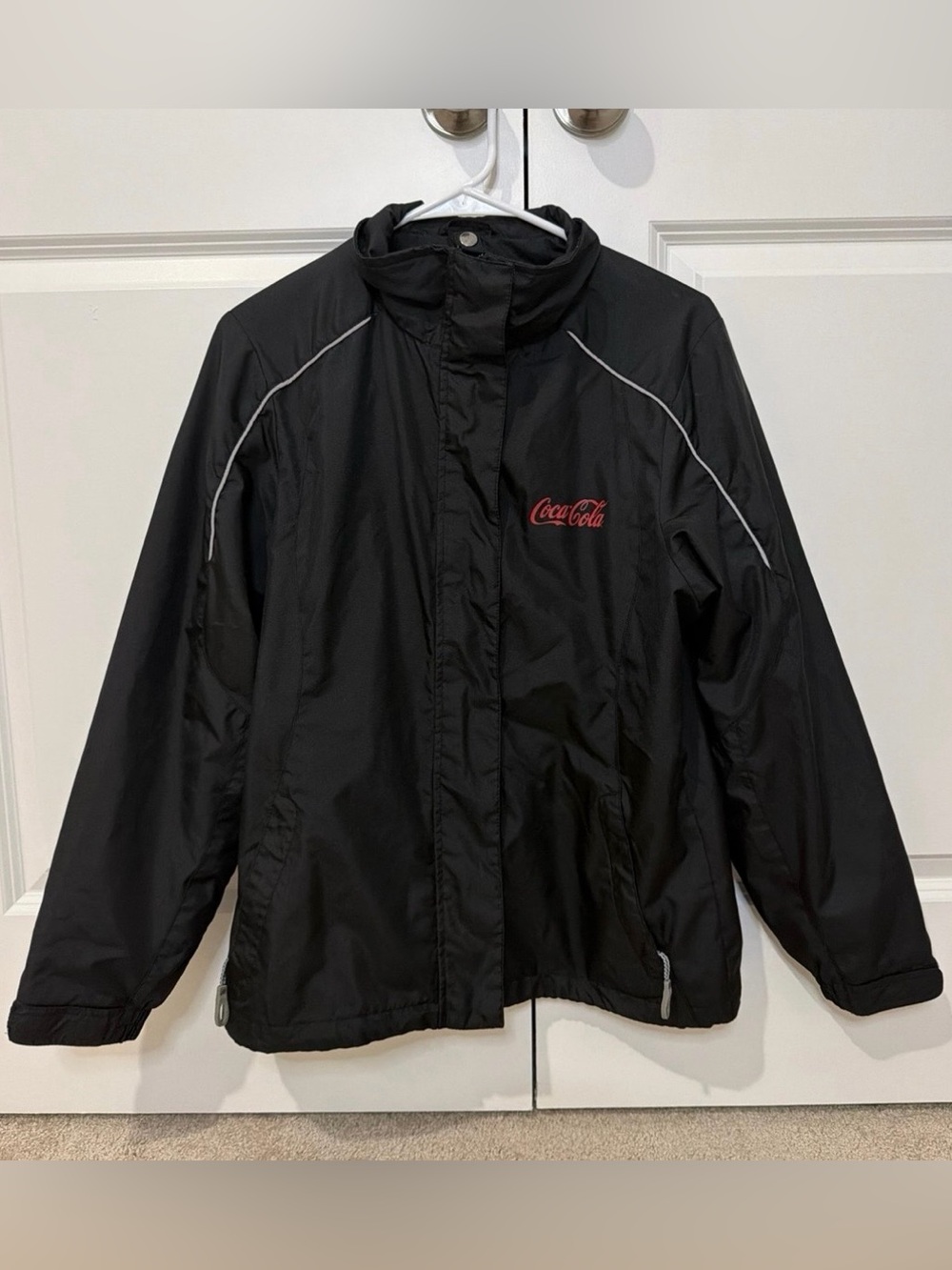 Women's Coca-Cola Black Windbreaker Rain Jacket – Size Small